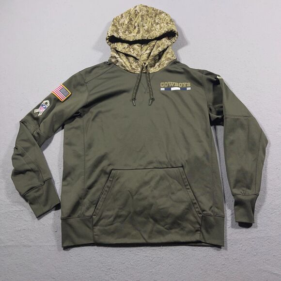 Dallas Cowboys Hoodie Nike Large Salute to Service Therma‎ Fit Camo Sweatshirt - Picture 1 of 10